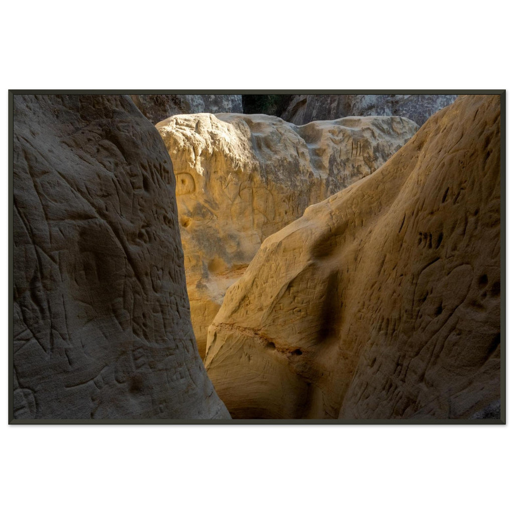 Framed Annie's Canyon Trail print hanging on a wall