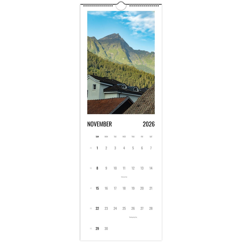 Forest photography wall calendar, close paper detail