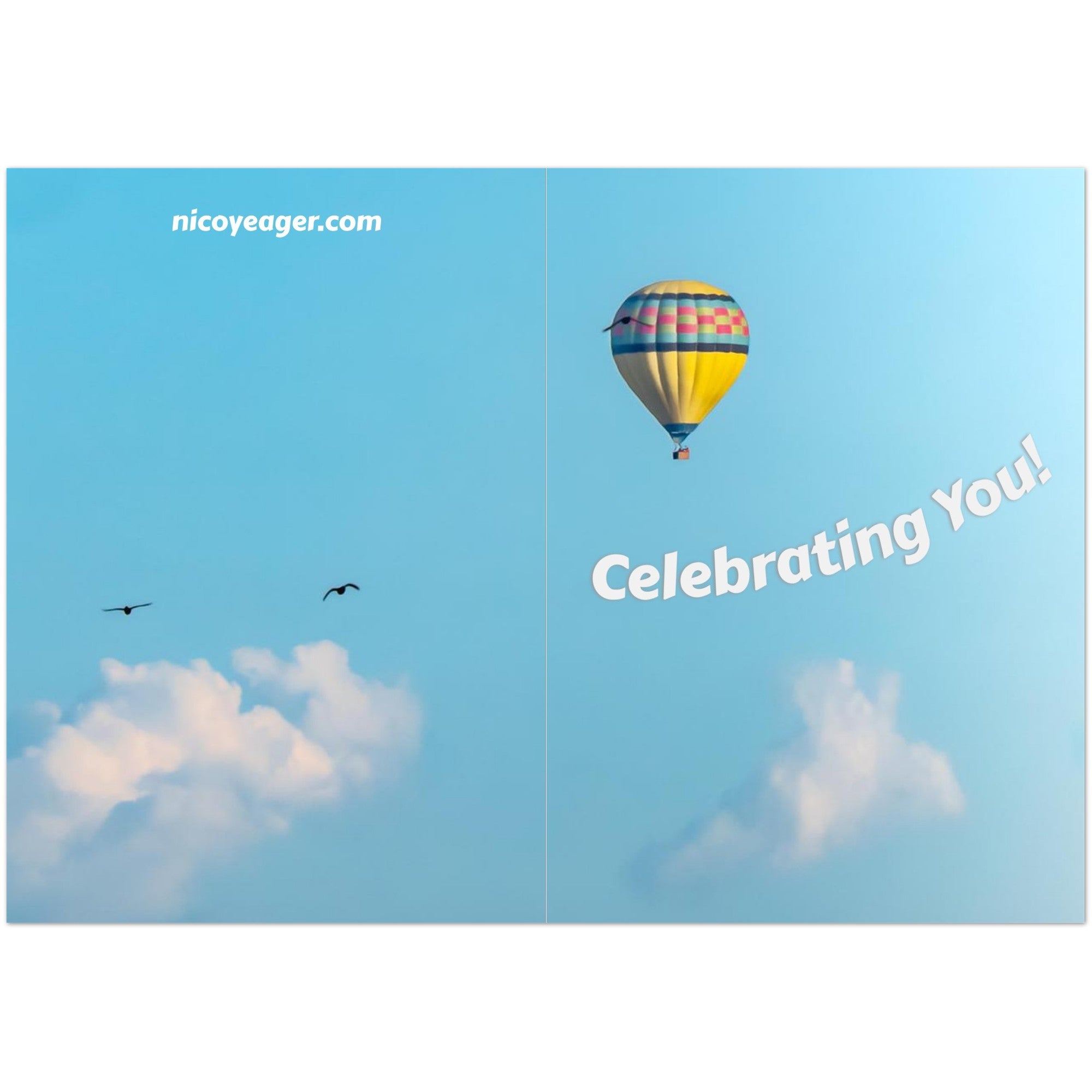 Hot air balloon card set fanned out