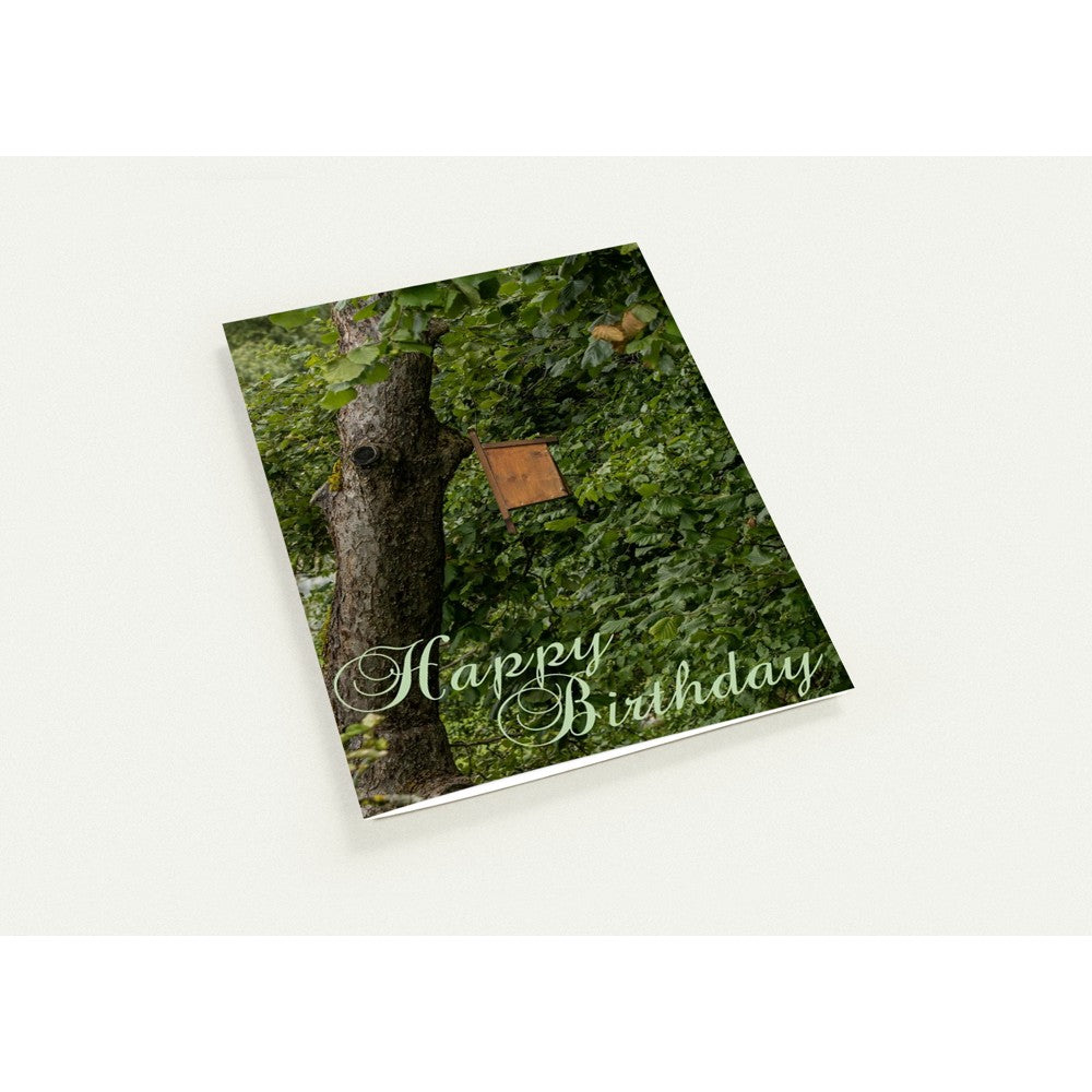 Green forest greenery photography birthday card