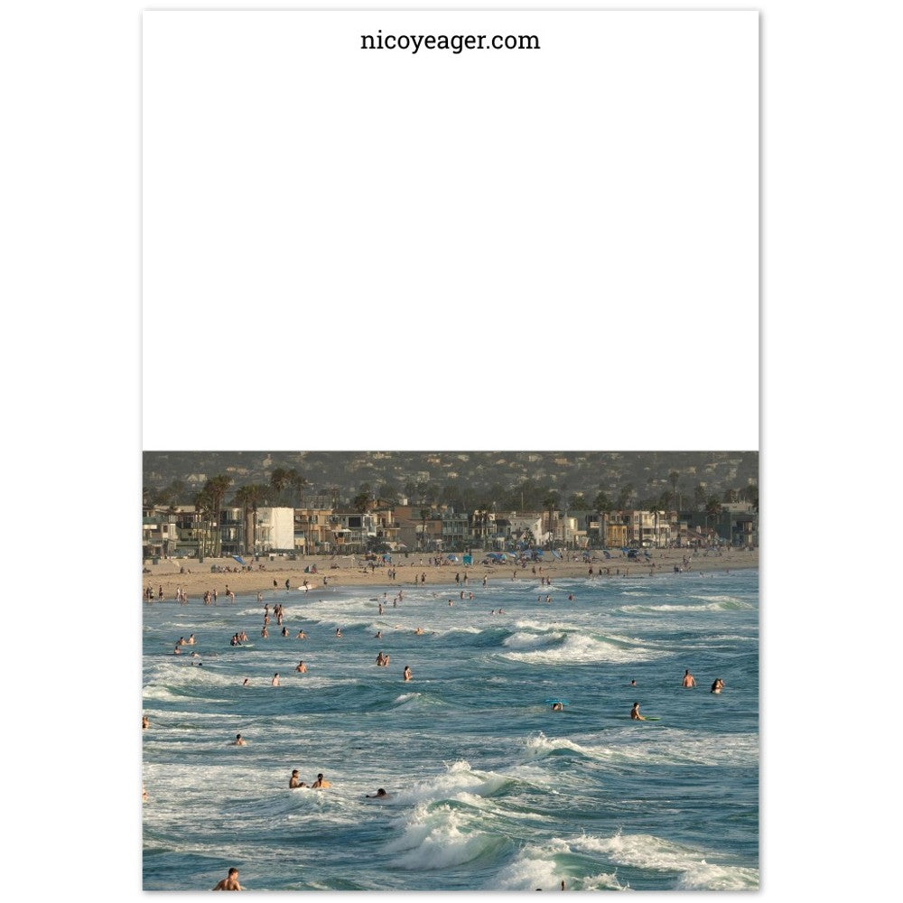 Coastal greeting card held in hand