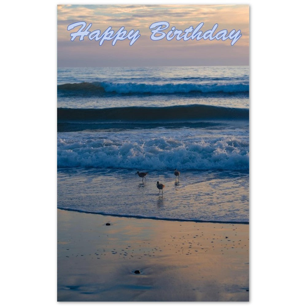 Carlsbad sunset birthday card shown with a premium envelope