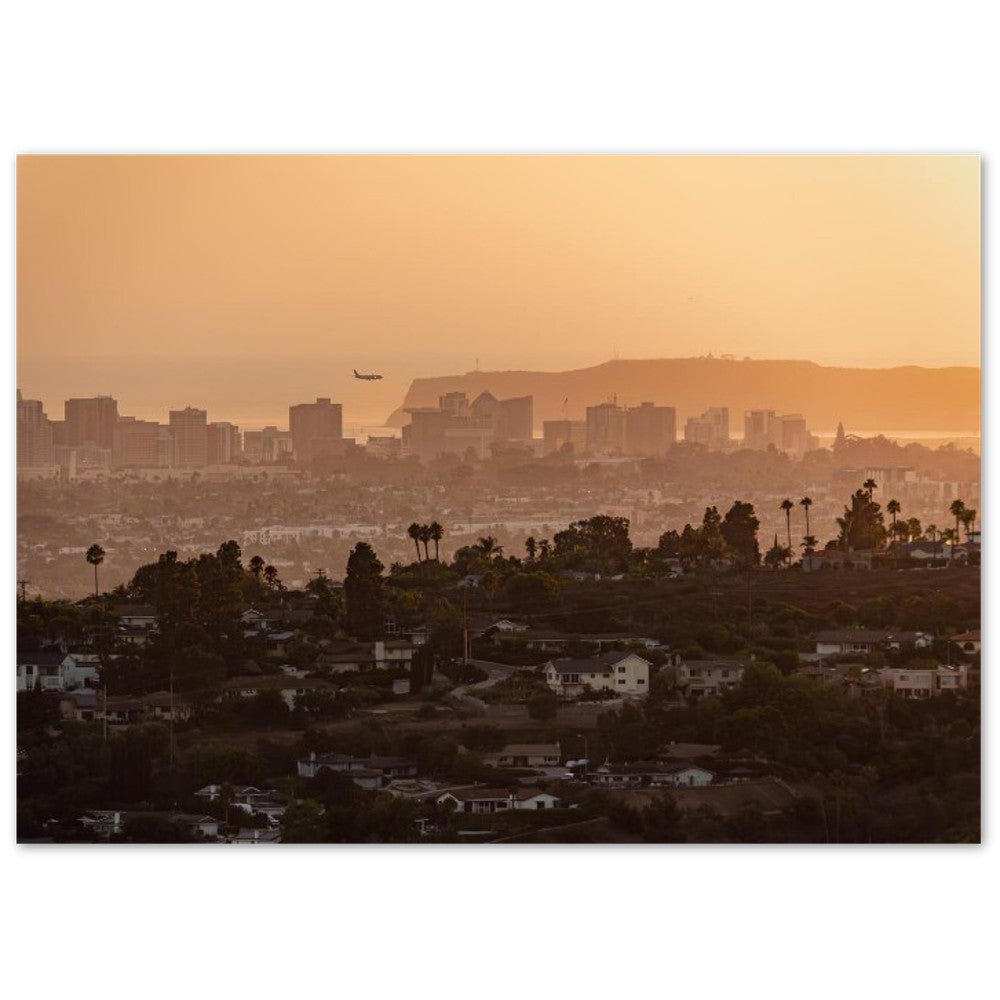 Sunset greeting card held in hand