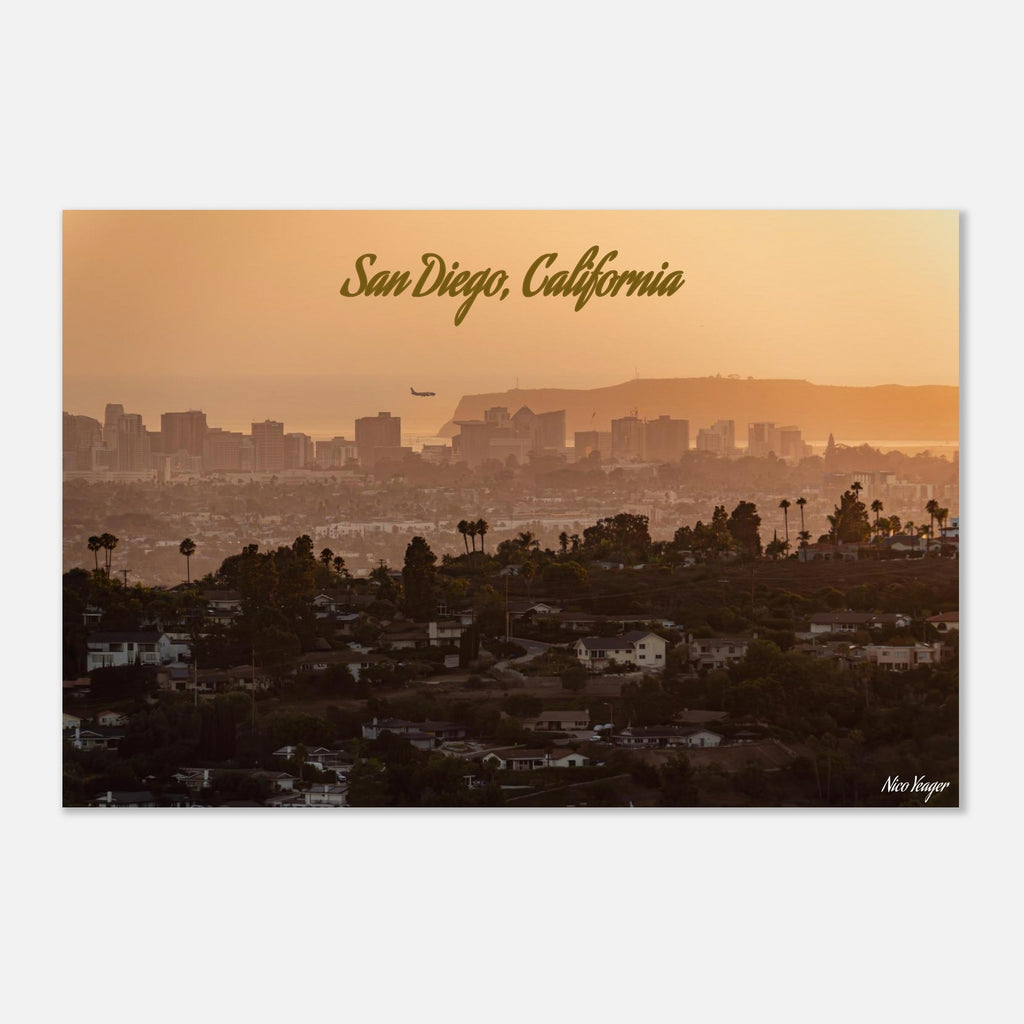 California cityscape poster showing paper and frame detail