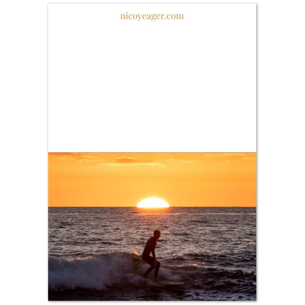 Surfer photography card, inside view