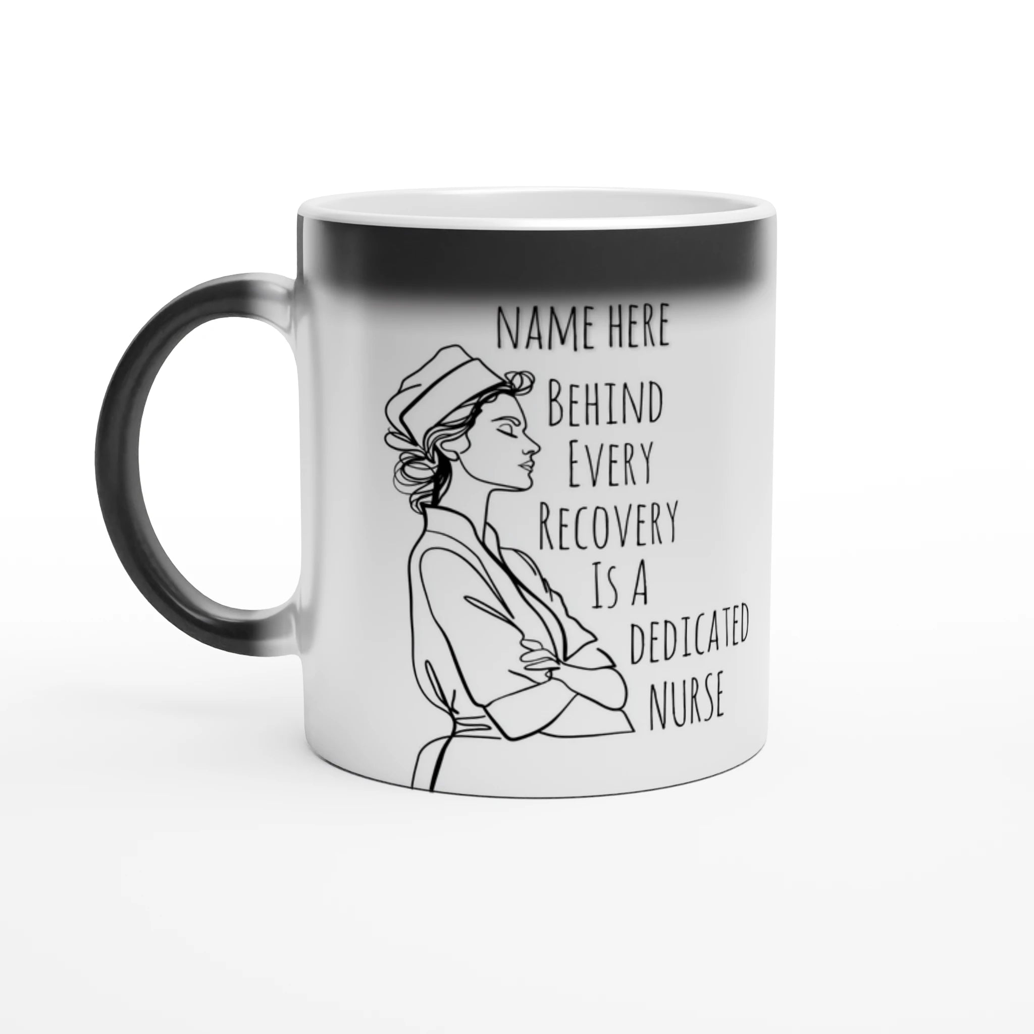 Personalized nurse mug with custom name, color changing coffee cup