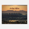 San Diego skyline at sunrise from Mt. Soledad, museum quality matte poster