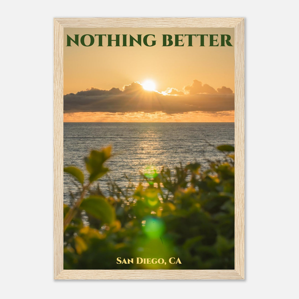 La Jolla sunset print showing paper and frame detail
