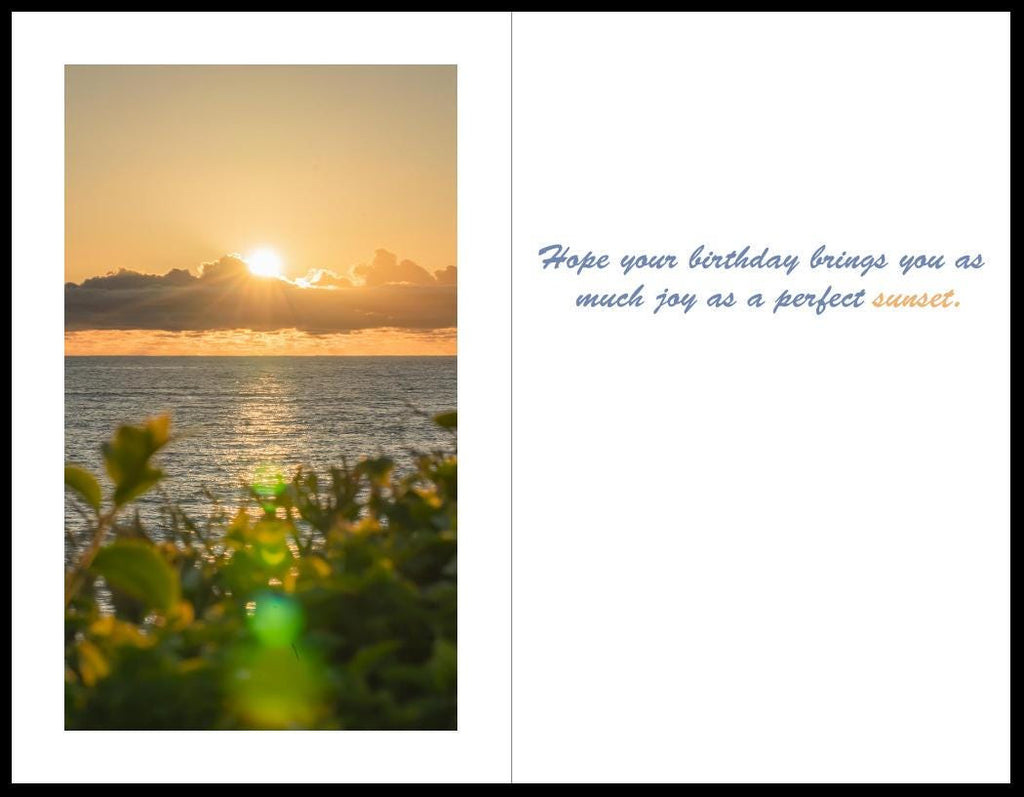 Carlsbad Sunset Birthday Cards, Coastal Sunset Photography Note Cards