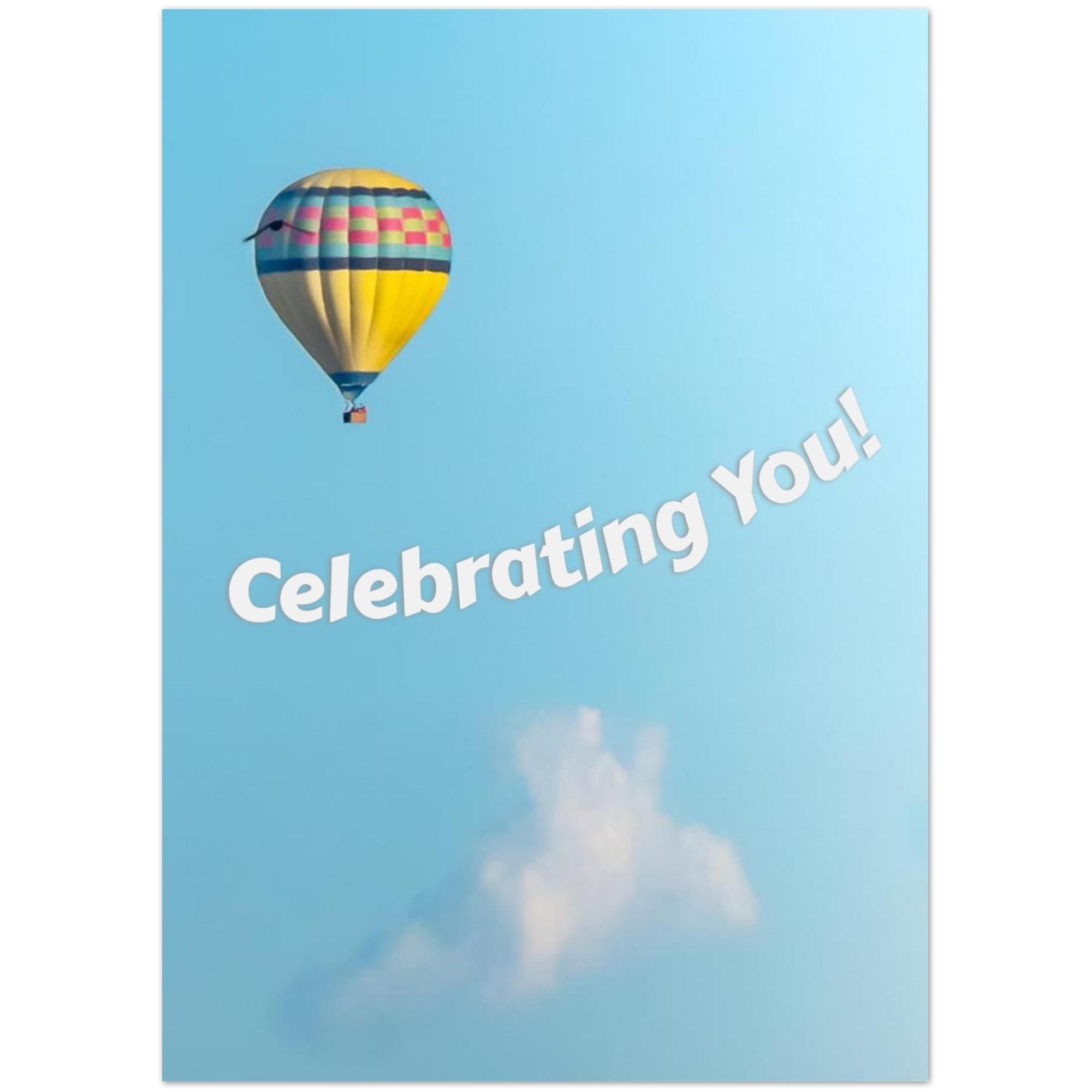 Hot Air Balloon Birthday Card, Golden Hour Photo Greeting Card, Del Mar California
