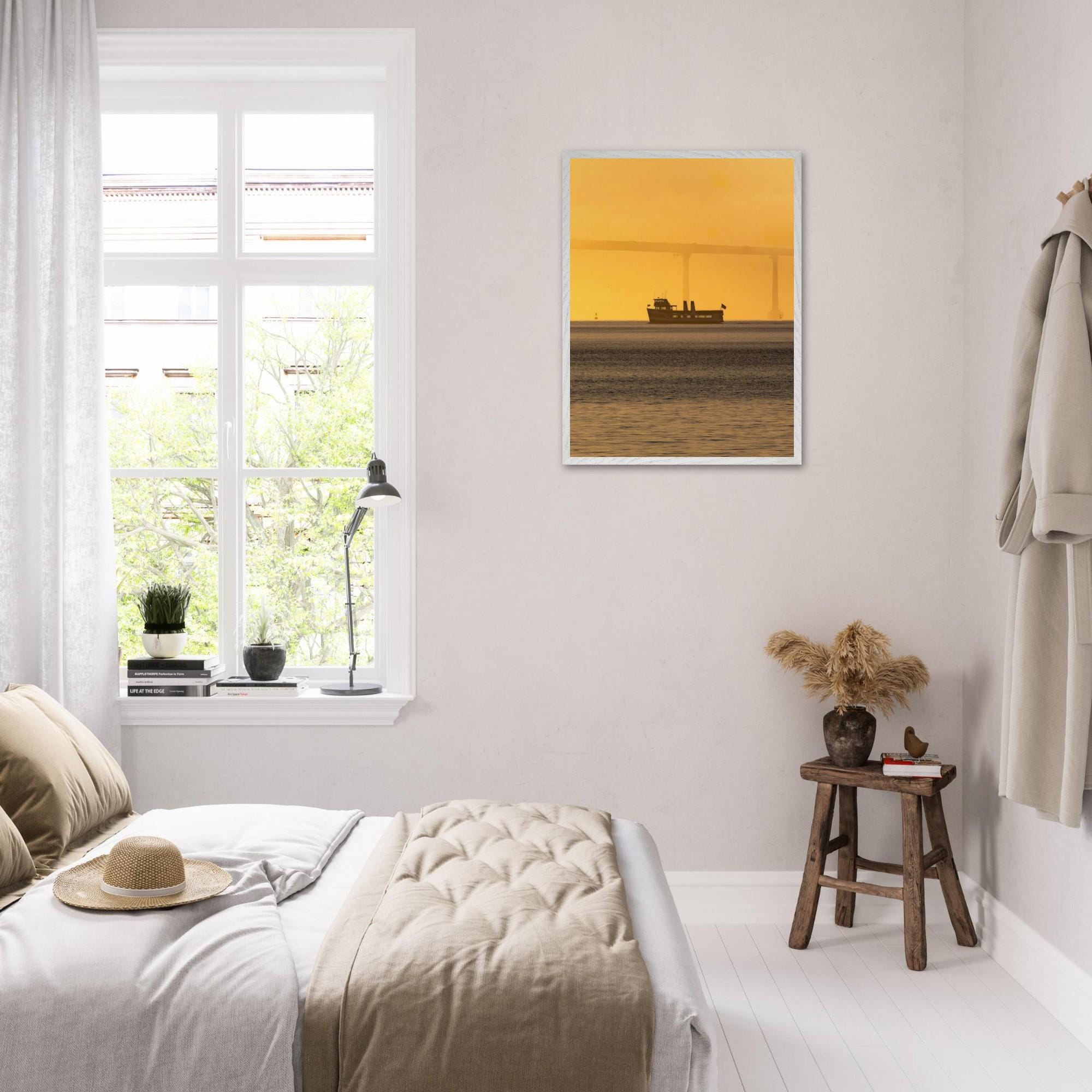 San Diego Skyline Sunrise Poster Print, California Cityscape Wall Art, Framed Photography Print
